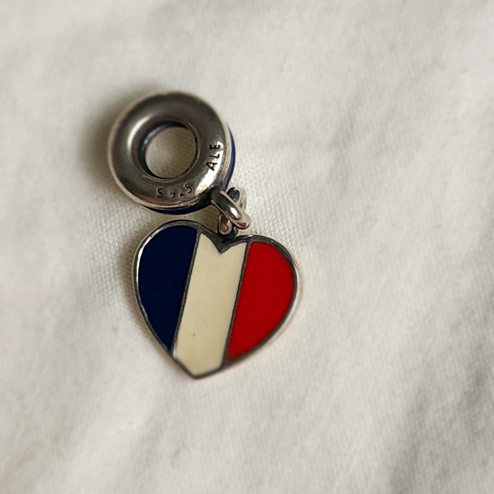 Pandora Heart Charm in Red, White, and Blue